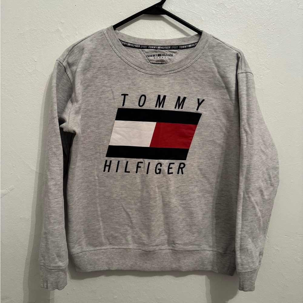 Women Tommy Hilfiger Gray Crewneck